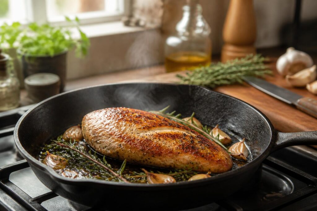 découvrez l'astuce simple pour réussir un filet de poulet à la poêle tendre et savoureux à chaque cuisson.