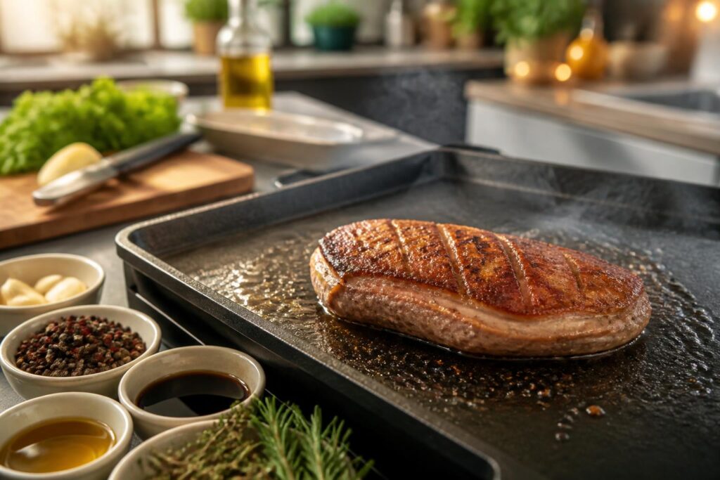 découvrez nos astuces pour préparer une marinade parfaite pour magret de canard à la plancha, afin d'obtenir une viande tendre, juteuse et délicieusement parfumée.