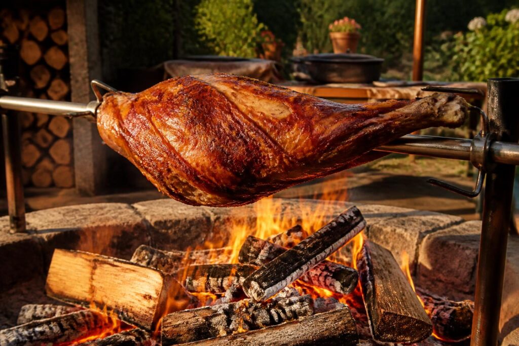 découvrez la recette du jambon à la broche au feu de bois pour une cuisson authentique et savoureuse qui ravira vos papilles.