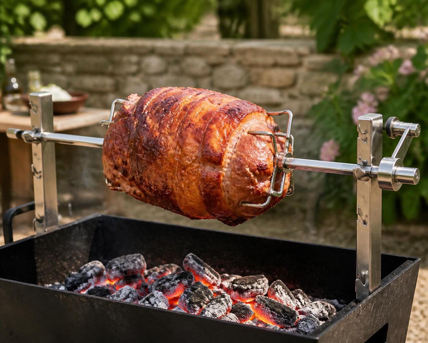 découvrez le tourne broche pour jambon, l’accessoire indispensable pour réussir une cuisson parfaite à la maison et savourer un jambon tendre et juteux à chaque fois.