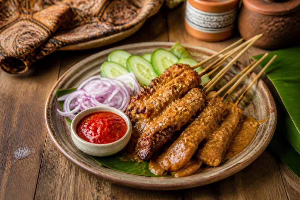 découvrez la recette authentique du saté poulet, un plat indonésien savoureux qui ravira les amateurs de saveurs exotiques avec ses épices parfumées et sa marinade délicate.
