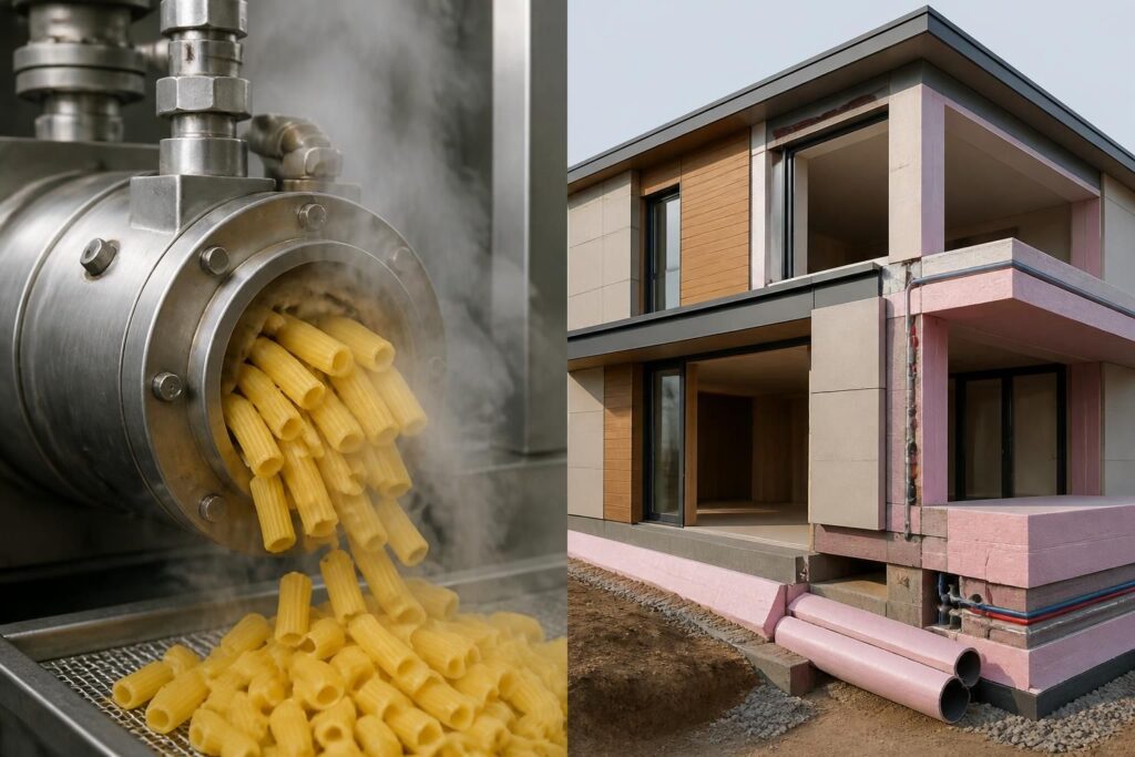 découvrez comment la technique de l'extrusion révolutionne la fabrication de nos aliments et la construction de nos maisons, alliant innovation et efficacité.