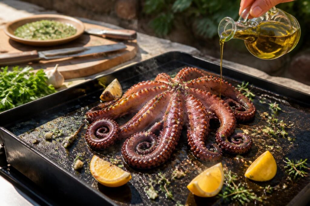 découvrez notre recette de poulpe à la plancha avec des astuces simples pour une cuisson tendre et pleine de saveurs. impressionnez vos invités avec ce plat délicieux et facile à préparer.