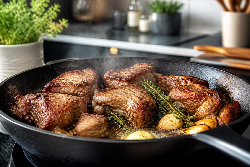 découvrez l'astuce incontournable pour réussir des tendrons de veau à la poêle, pour une viande tendre et pleine de saveurs à chaque bouchée.
