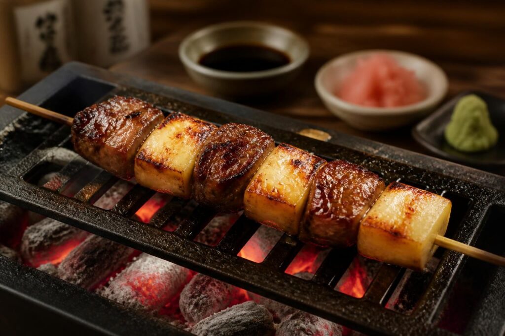 découvrez le boeuf fromage yakitori, une alliance surprenante qui ravira les amateurs de grillades avec des saveurs uniques et gourmandes.