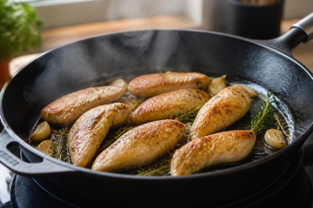 découvrez comment cuire des aiguillettes de poulet à la poêle pour obtenir un plat savoureux et rapide, parfait pour vos repas quotidiens.