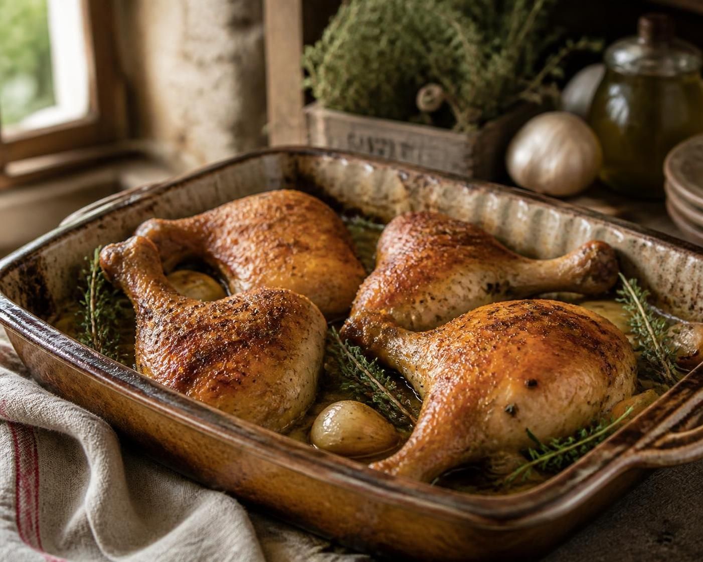 découvrez nos astuces incontournables pour réussir des cuisses de poulet au four avec une peau parfaitement croustillante et une saveur exquise.