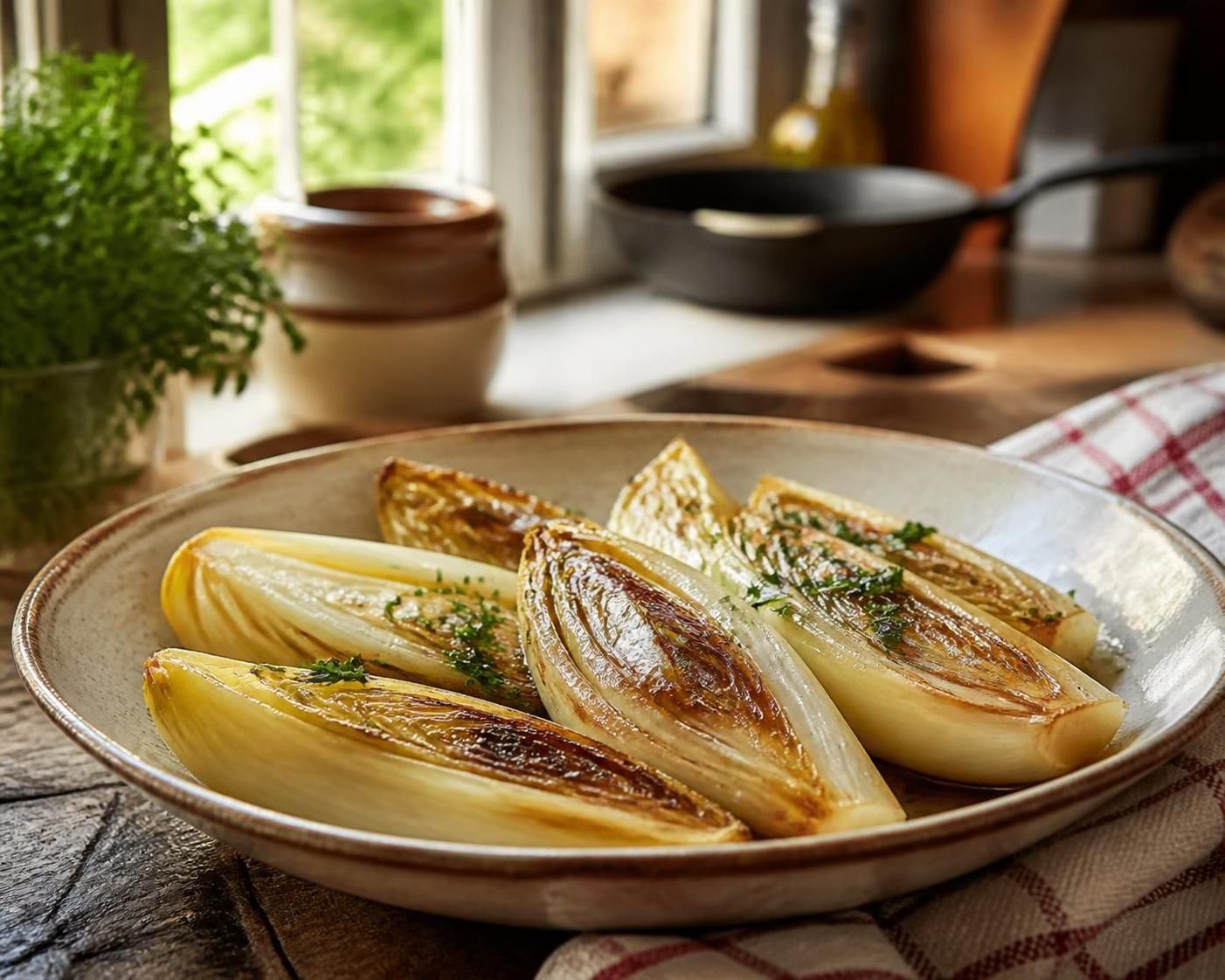 découvrez comment préparer des endives braisées à la poêle, une recette simple et rapide pour un plat fondant et savoureux qui ravira vos papilles.