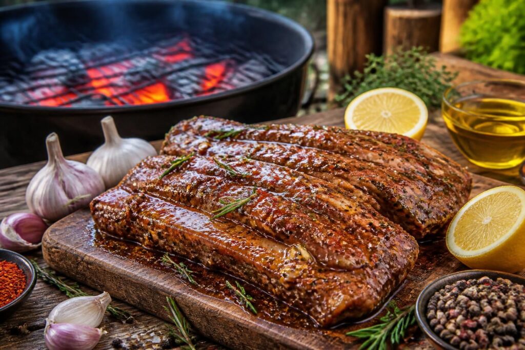 découvrez notre marinade spéciale pour échine de porc barbecue, l’astuce idéale pour obtenir une viande tendre, juteuse et pleine de saveurs à chaque grillade.
