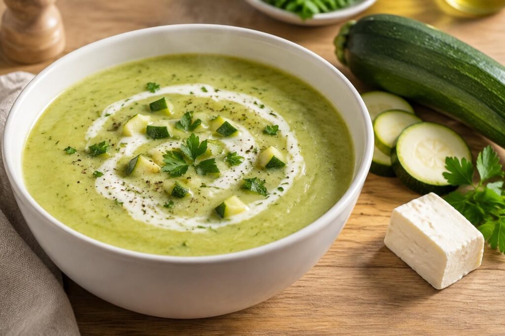 préparez une soupe de courgette au kiri onctueuse et savoureuse en quelques minutes : une recette facile, rapide et réconfortante.